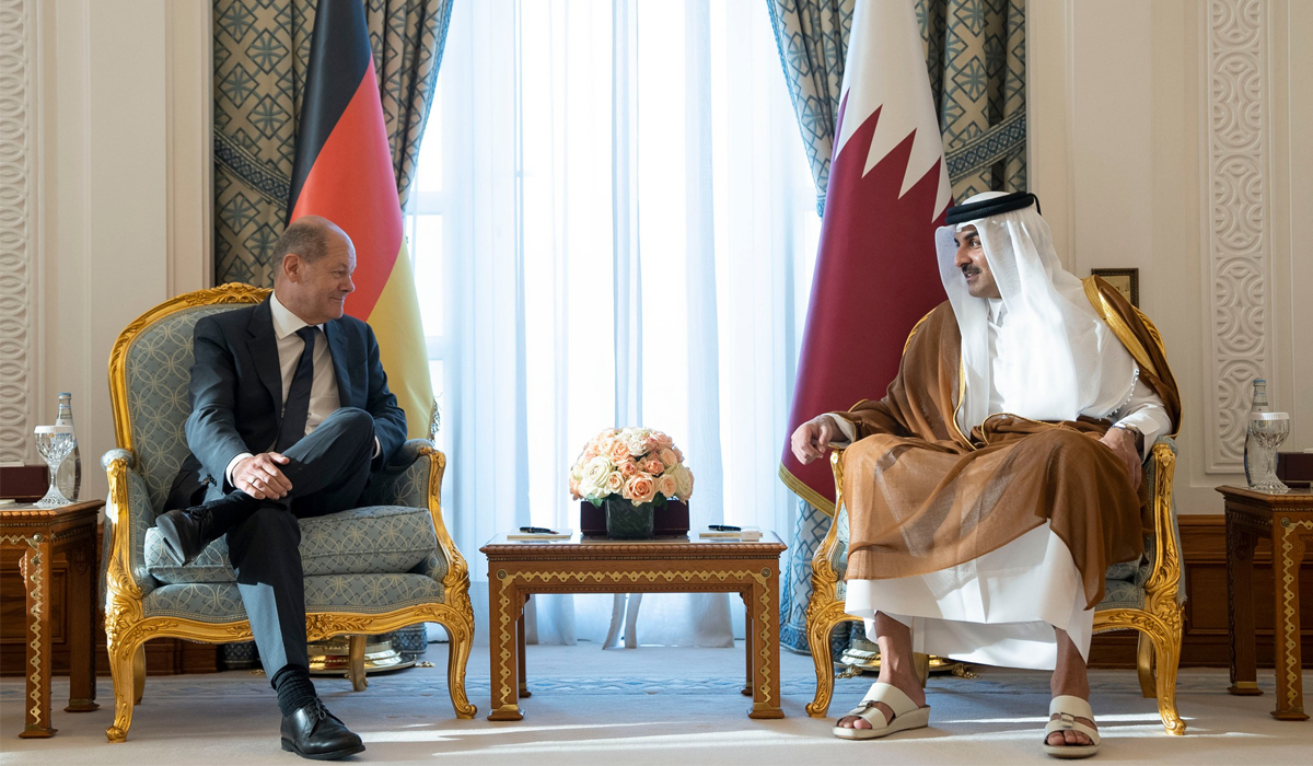 HH the Amir and HE Olaf Scholz